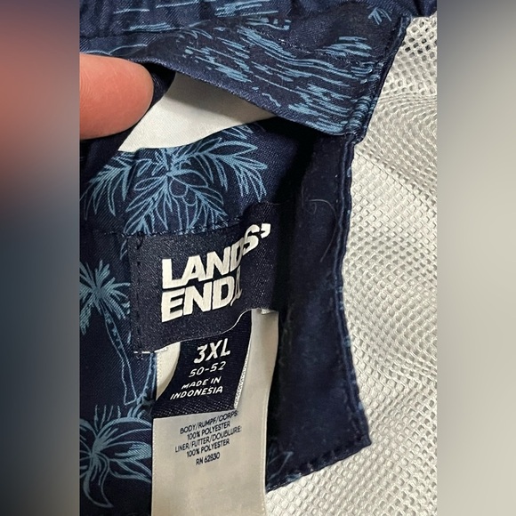 Land’s End Blue Tropical Print Men’s Swim Trunks Pockets Shorts Size 3XL 50-52 - Picture 12 of 16